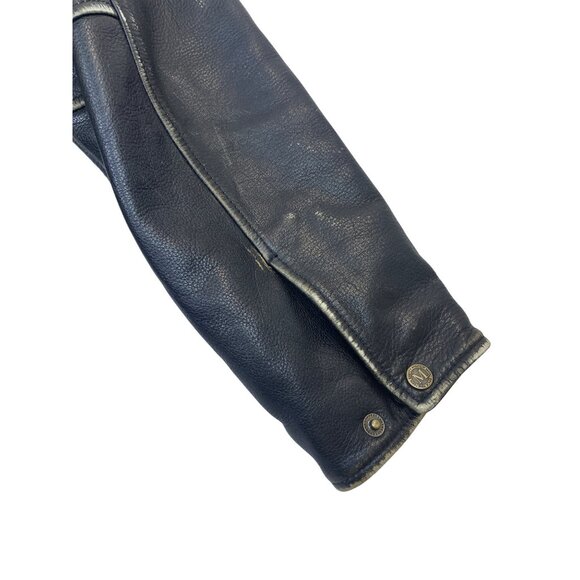 Vintage Marc New York Mens Black Leather Jacket Medium Zip-Up Classic Biker Styl - Picture 6 of 12